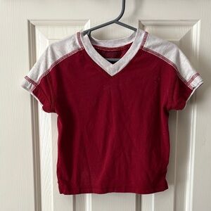 Hanna Andersson Made to Cool tee in Burgundy and White